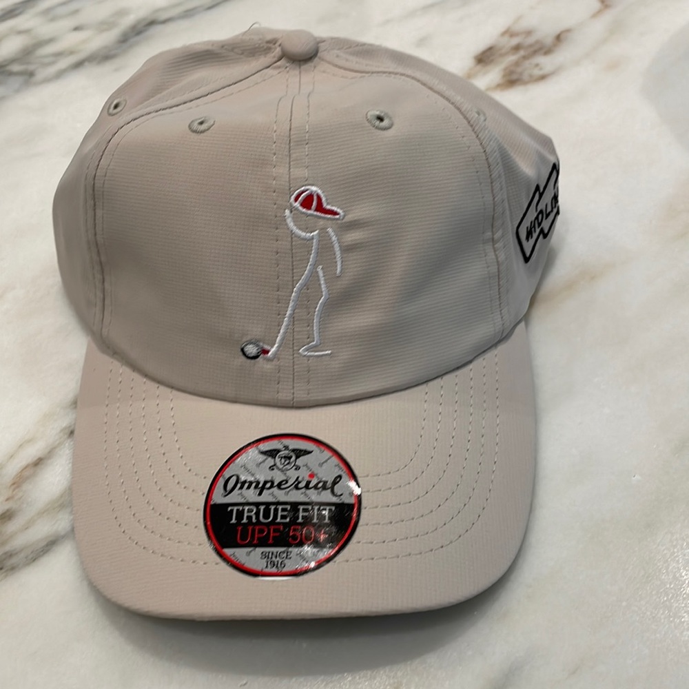 NWT Imperial tan khaki golf hat kidlinks logo
